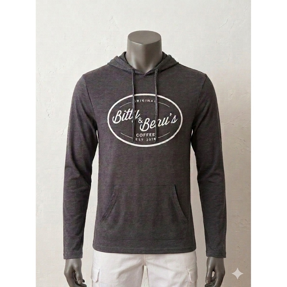 District Bitty & Beau's Coffee Lightweight Hoodie Charcoal Grey Small DT130